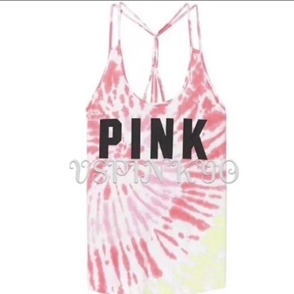 PINK Victoria's Secret Tops - Victoria’s Secret PINK Strappy Tank Top Tie Dye M